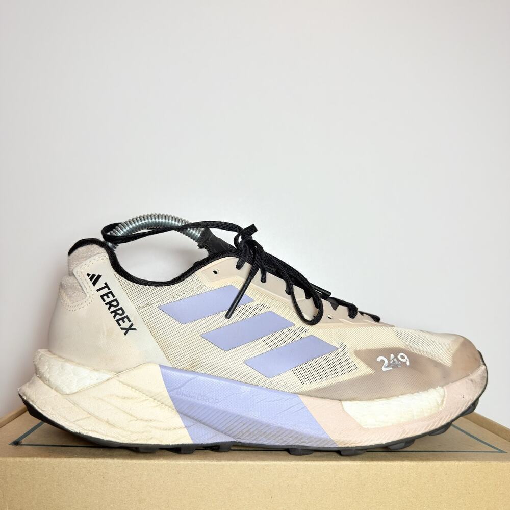 Adidas Terrex Size 8.5 Womens Trail Running Shoes Off White Purple Sneaker Hike